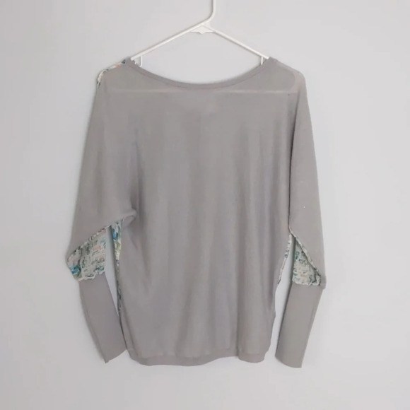 Anthro Moth Botanic Button Back Gray Sweater - Picture 2 of 5